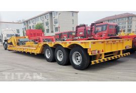 Xe đầu kéo Lowboy cổ ngỗng 3 trục có thể tháo rời 80T sẽ được gửi đến Angola