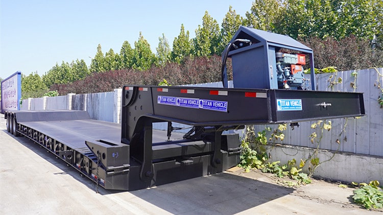 B&aacute;n xe mo&oacute;c cổ 120 tấn Lowboy Gooseneck ở Nigeria
