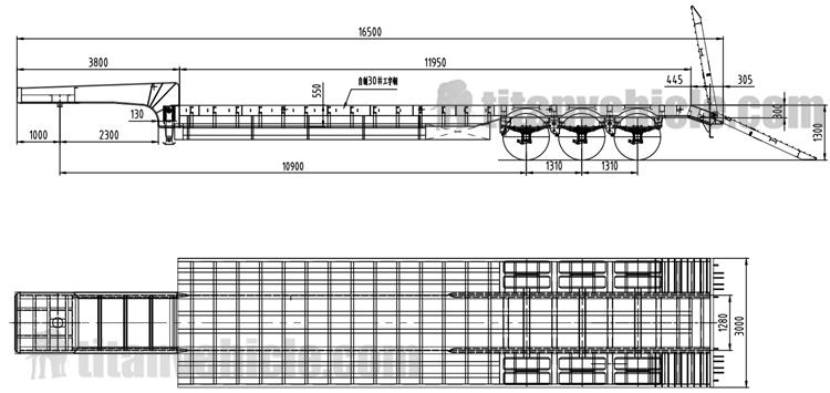 B&aacute;n xe tải đầu k&eacute;o giường thấp Triaxle 90 tấn tại Ghana