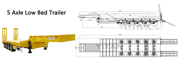 5 axles lowbed trailer