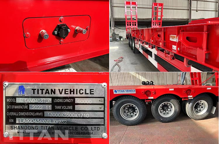 Rơ mo&oacute;c giường thấp thủy lực 3 trục 40 feet để b&aacute;n ở Burundi