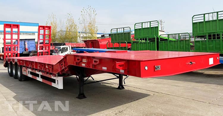 Rơ mo&oacute;c giường thấp thủy lực 3 trục 40 feet để b&aacute;n ở Burundi
