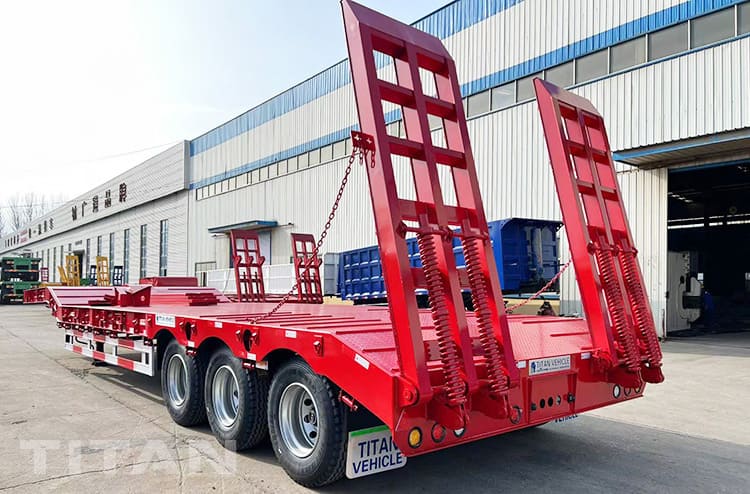 Rơ mo&oacute;c giường thấp thủy lực 3 trục 40 feet để b&aacute;n ở Burundi