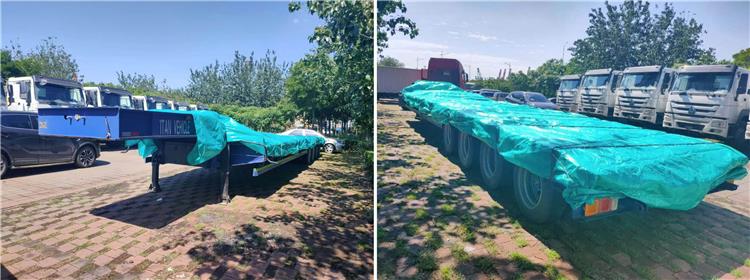 Shipment of 4 Axle 100T Low bed Trailer for Sale