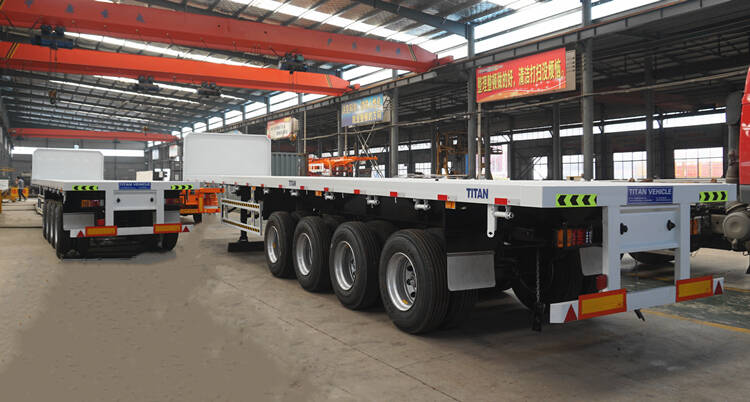 4 Axle 53 ft Flatbed Trailer for Sale in Zambia - TITAN Vehicle