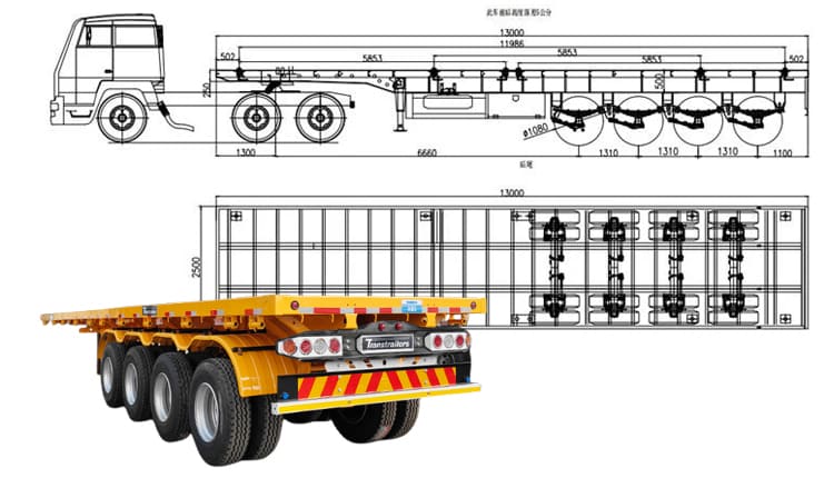 Super Doll Trailer Manufacture Co Ltd - 4 Axle Flatbed Truck Trailer for Sale in Congo