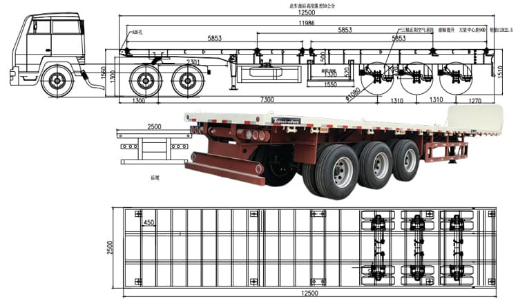 Superdoll 3 Axle Flatbed Semi Truck Trailer Price for Sale in Congo