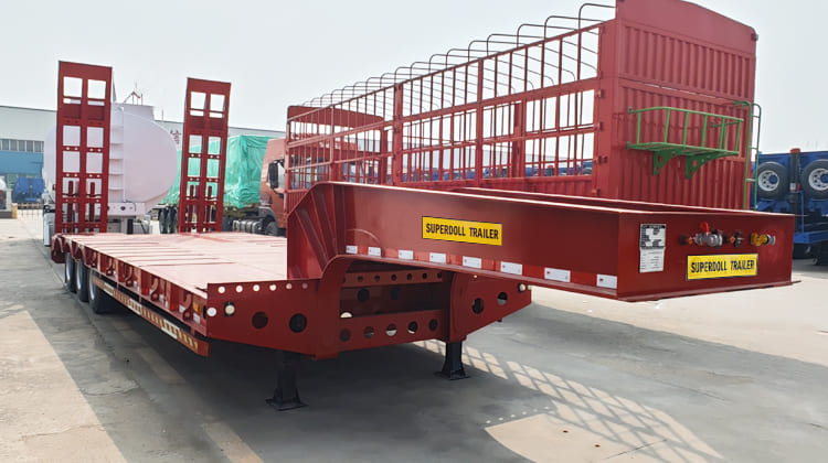 Superdoll Trailer Manufacture 60 Ton Low Bed Semi Trailer for Sale in Tanzania Arusha