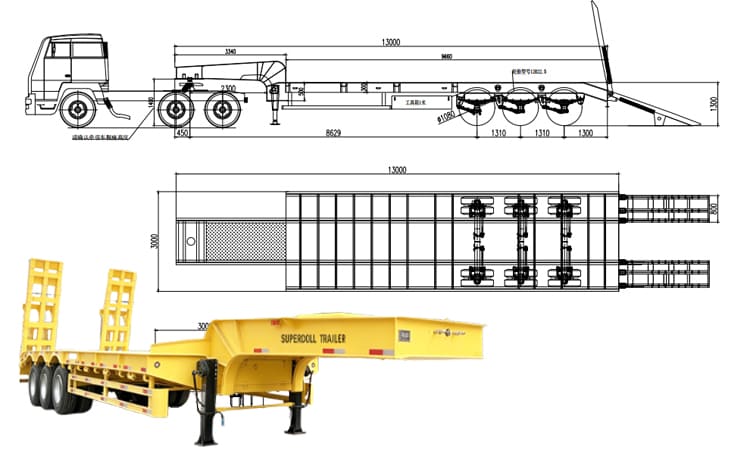 Super Doll Trailer Manufacture Co Ltd | 3 Axle Step Deck Low Loader Trailer for Sale in Congo