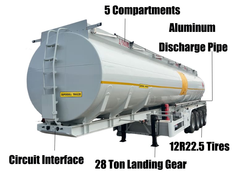 Superdoll Trailer Manufacture | 45000L Diesel Fuel Tanker Trailer for Sale in Tanzania