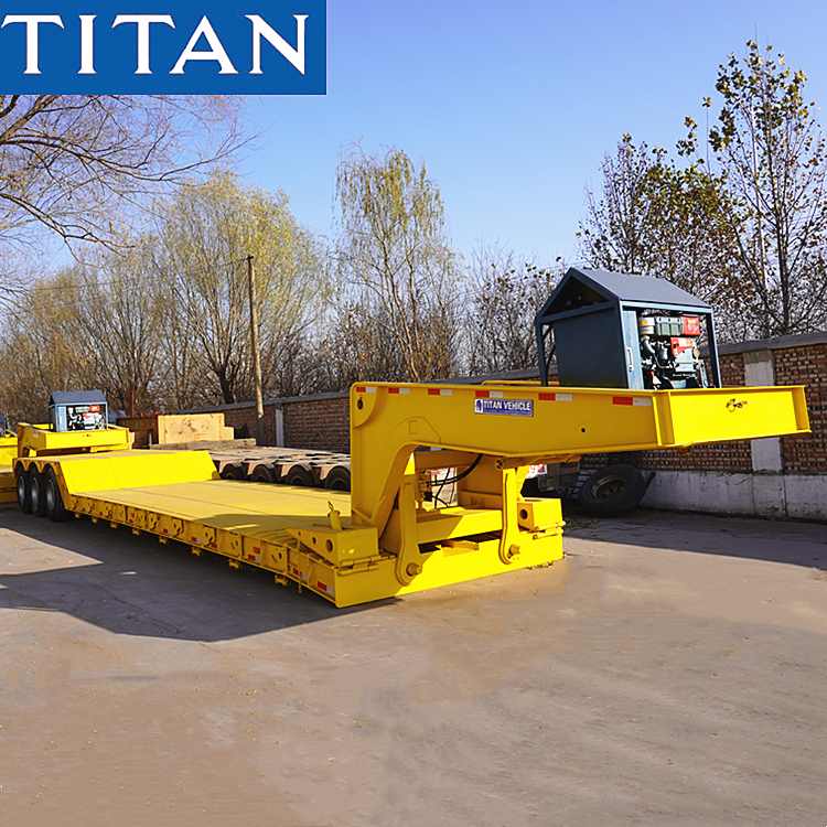 Xe đầu kéo Lowboy cổ ngỗng có thể tháo rời 80T Tri trục