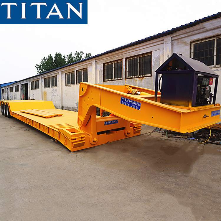 Xe đầu kéo cổ ngỗng có thể tháo rời thủy lực Tri trục 80 tấn