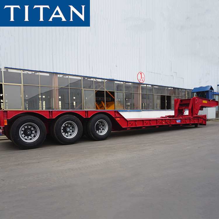 3 Axle 80ton Low Bed Gooseneck Trailer 